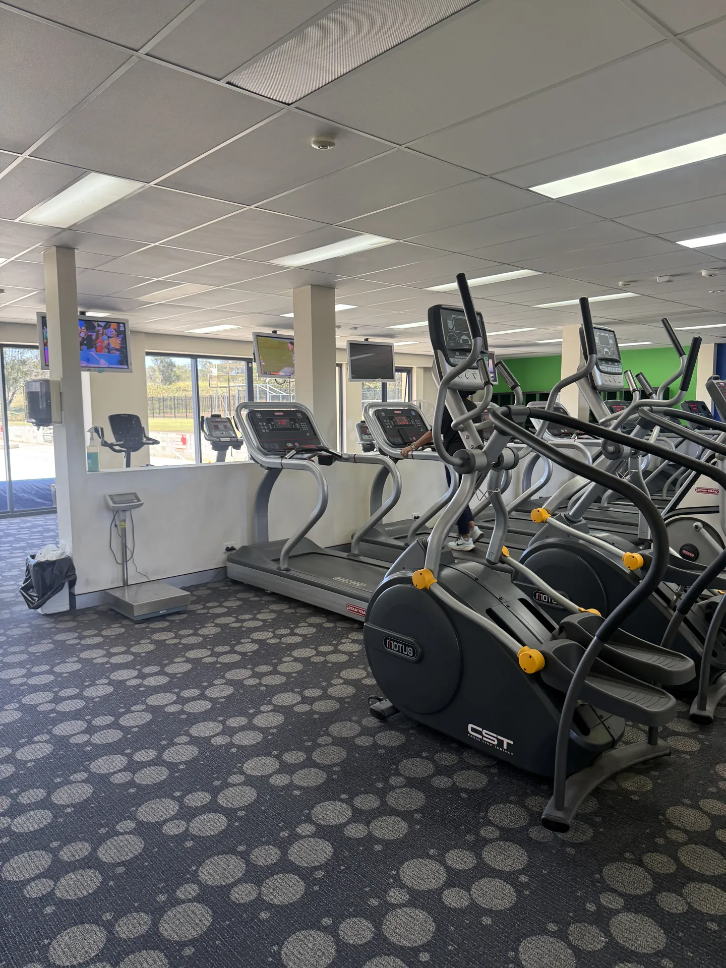 Treadmills, steppers and bikes in the cardio area at Metaform Fitness Springfield